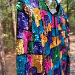 *RARE FIND* Vintage 70s/80s Laurence Kazar New York Hand Beaded 100% Silk Lined